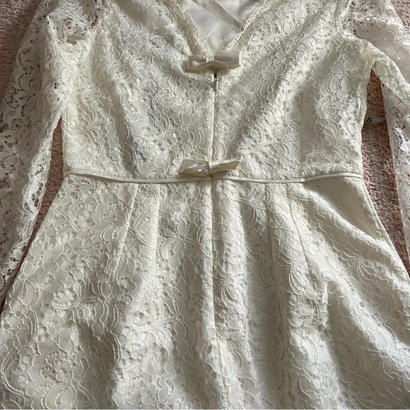 NWT BHLDN Lace Long Sleeve Romper Ivory SZ 6 Wedding Bridal Shower Bachelorette - Picture 14 of 16